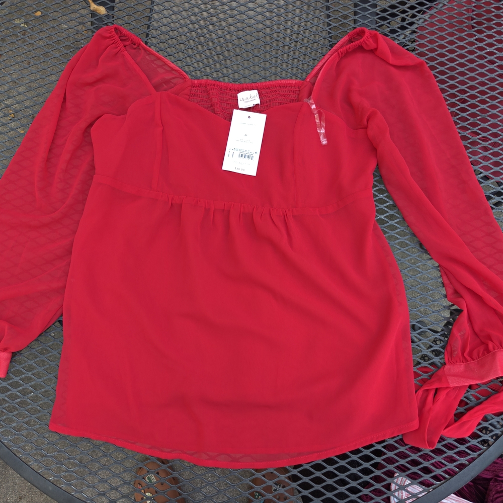 JoyLab Vibrant Red Blouse